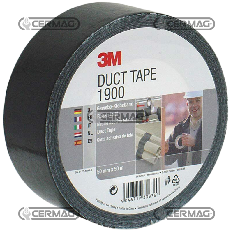 Nastro adesivo telato Colore Nero Dimensione 50x0.17 mm COMPATIBILE - 37016