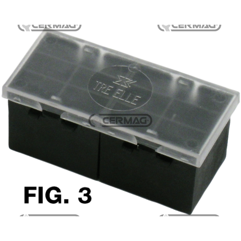 Fuse box for 12 COMPATIBLE double blade fuses - 35637