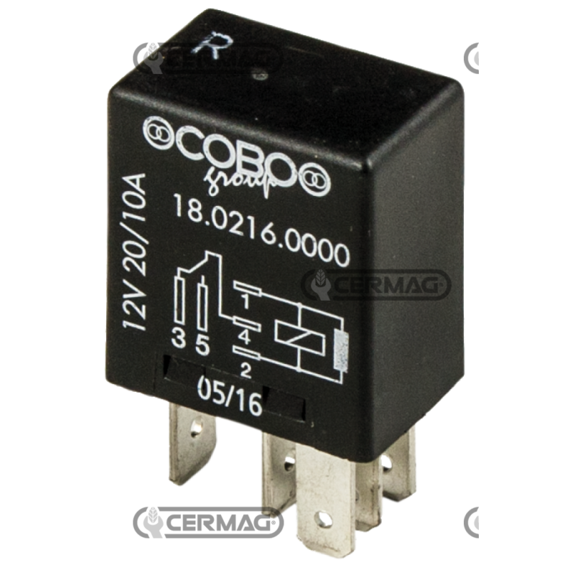 Micro relais d'échange ON-OFF 5 broches avec résistance Tension 12 V Intensité courant 15/25 A COMPATIBLE - 36612