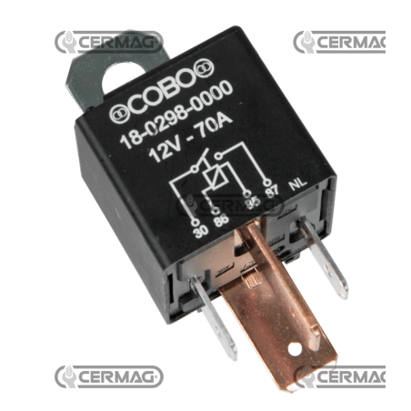 Relé ON-OFF con terminales de 9 mm y soporte de fijación Tensión 12 V Intensidad de corriente 70 A COMPATIBLE - 36199 | Newga...