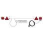 Fixed rear light bar for trailers - 12V COMPATIBLE - 35266