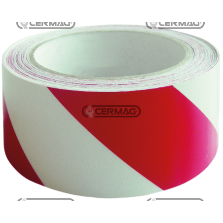 Rechts retroreflektierendes Klebewarnband Farbe Rot-Weiß Rolle 11,5 m KOMPATIBEL – 36757 | NewgardenAgri.com
