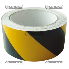 Rechts retroreflektierendes Klebewarnband Farbe Gelb-Schwarz Rolle 11,5 m KOMPATIBEL – 36759 | NewgardenAgri.com