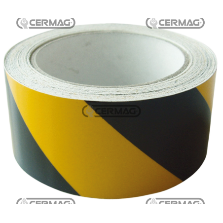 Rechts retroreflektierendes Klebewarnband Farbe Gelb-Schwarz Rolle 11,5 m KOMPATIBEL – 36759 | NewgardenAgri.com