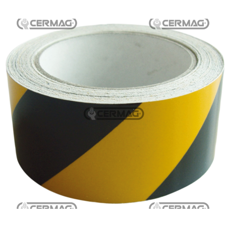 Linkes retroreflektierendes Klebewarnband Farbe Gelb-Schwarz Rolle 11,5 m KOMPATIBEL - 36760 | NewgardenAgri.com