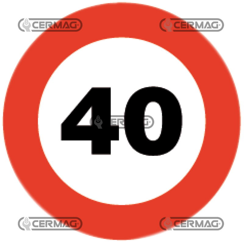 Retro-reflective speed limit disc with aluminum support Speed ??40 km COMPATIBLE - 35441