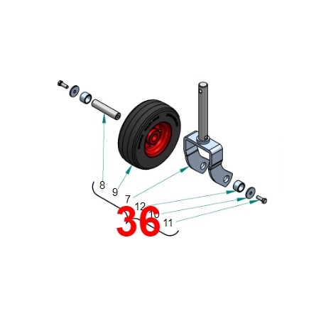 Gabel und halbflaches Rad 9X3.50-4 für PERUZZO Frontmulcher | NewgardenAgri.com