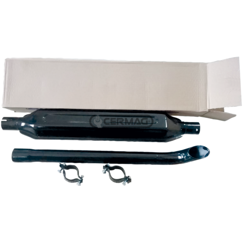KIT SILENZIATORE D.46 CON PROLUNGA CURVA E FASCETTE COMPATIBILE - 96385
