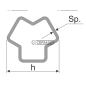 Hardened internal tube York Profile 12-14 PLUS - 66.7x8 mm Length 460 mm COMPATIBLE - 31957