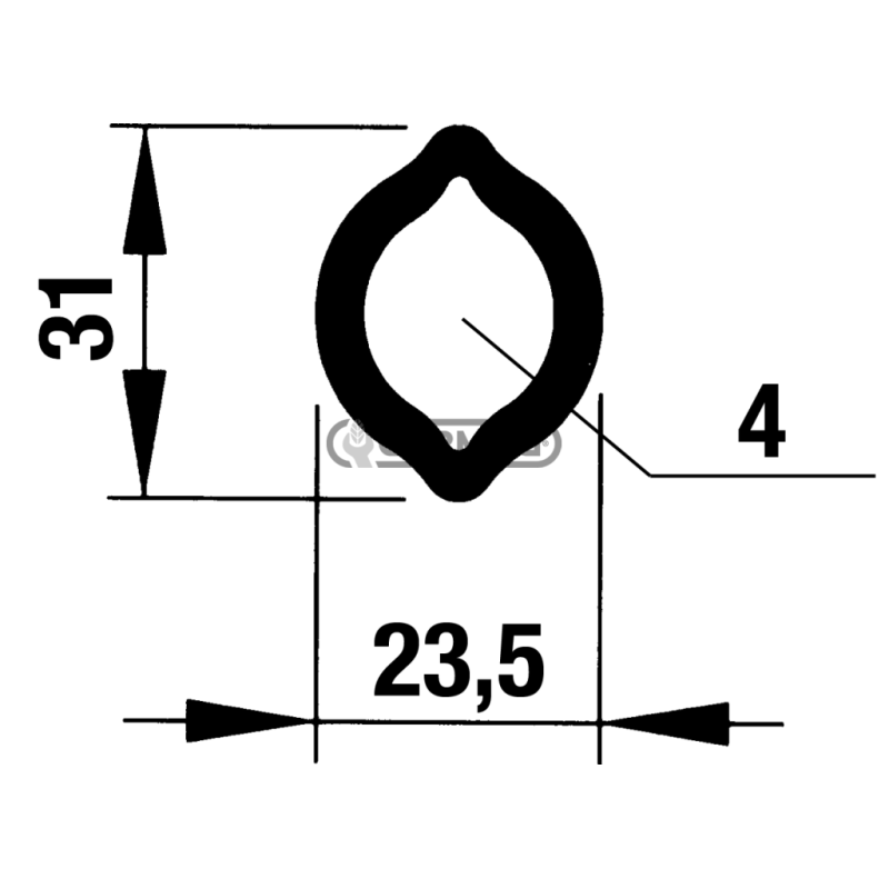 Internal tube Limone Profile 00a - 23.5x31 mm Length 3000 mm COMPATIBLE - 30391