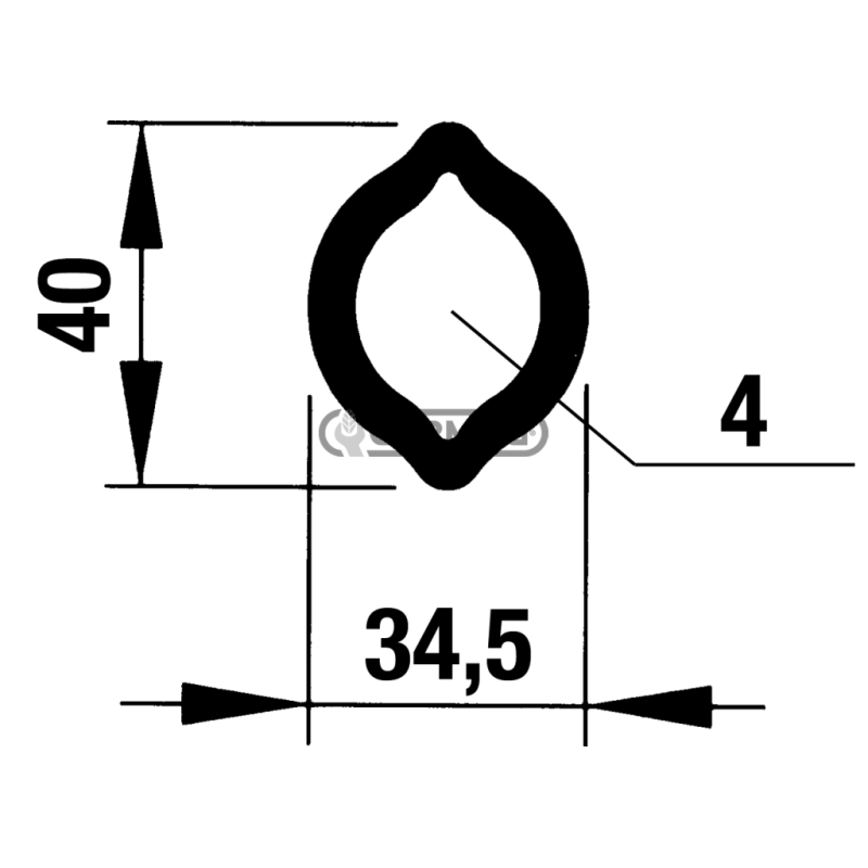 Internal tube Lemon Profile 0v - 34.5x40 mm Length 3000 mm COMPATIBLE - 30392
