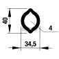 Internal tube Lemon Profile 0v - 34.5x40 mm Length 3000 mm COMPATIBLE - 30392