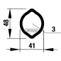 External tube Limone Profile 1 - 41x48 mm Length 3000 mm COMPATIBLE - 30396
