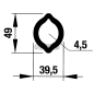 Internal tube Profile Limone 1b - 39.5x49 mm Length 3000 mm COMPATIBLE - 30393