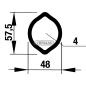 External tube Profile Limone 2a - 48x57.5 mm Length 3000 mm COMPATIBLE - 30397