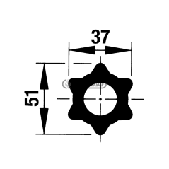 Internal tube Star Profile S4 - 51x37 mm Length 3000 mm COMPATIBLE - 30533 | NewgardenAgri.com