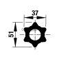 Tube interne Profil Étoile S4 - 51x37 mm Longueur 3000 mm COMPATIBLE - 30533