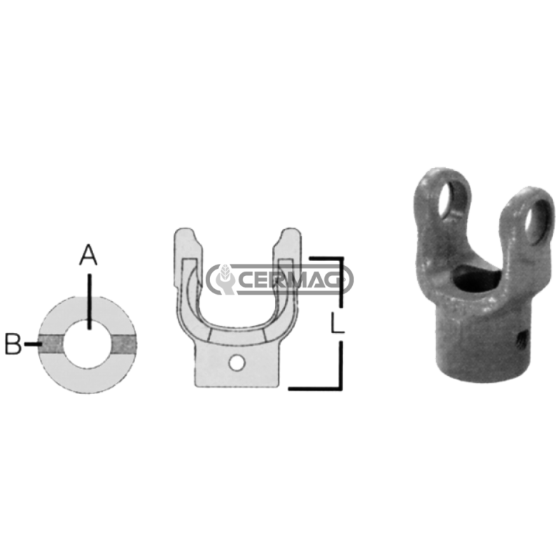 CONEXIÓN HORQUILLAS ORIFICIO CILÍNDRICO CON TAPÓN 18x47 COMPATIBLE - 31451