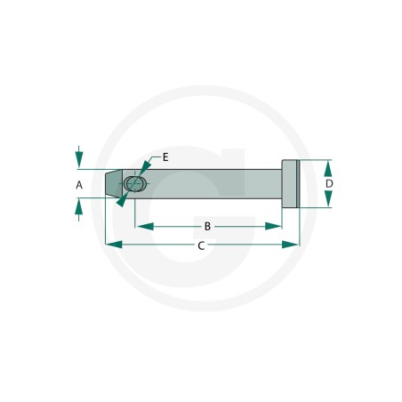 Pivot pin for lower lifting arm for simple tractors 20099039