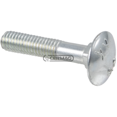Round head screw with white galvanized square head Thread M8x22x40 mm COMPATIBLE - 64729 | NewgardenAgri.com