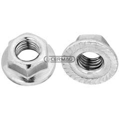 Tuerca hexagonal con brida moleteada rosca M10 COMPATIBLE - 64910 | NewgardenAgri.com