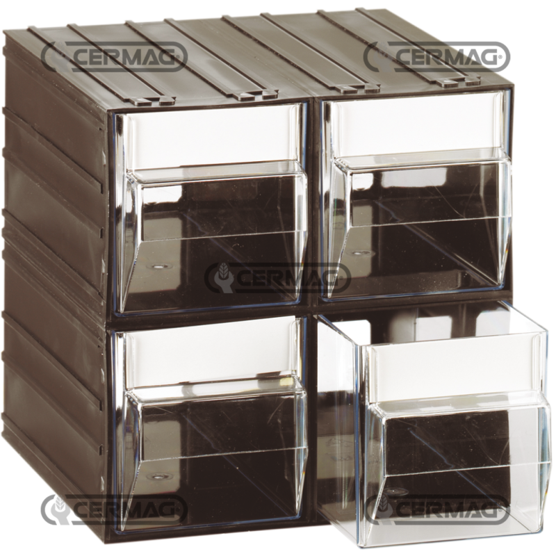 Commode modulable 4 tiroirs L 101 - P 198 - H 103 mm COMPATIBLE - 62419