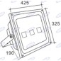 Proiettore civile a Led 425x325x240 mm 100-277V 150W 13500LM macchina agricola