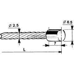 Câble à tête cylindrique Ø 6,5x7 Diamètre câble 2,5 mm Longueur 3000 mm COMPATIBLE - 60017 | NewgardenAgri.com