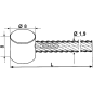Câble avec fût Ø 8x8 Diamètre du câble 1,9 mm Longueur 2500 mm COMPATIBLE - 62998