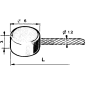 Cavo acceleratore con testa piatta Ø 6x3 Diametro cavo 1,2 mm Lunghezza 2200 mm COMPATIBILE - 60001