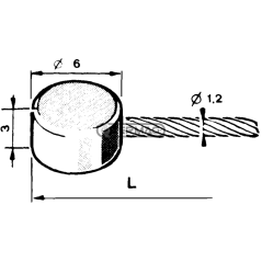 Câble d'accélérateur à tête plate Ø 6x3 Diamètre du câble 1,6 mm Longueur 1000 mm COMPATIBLE - 60004 | NewgardenAgri.com