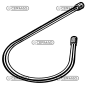 Guaina flessibile Ø Fune 2,5 ÷ 3 mm Lunghezza 2000 mm COMPATIBILE - 64451