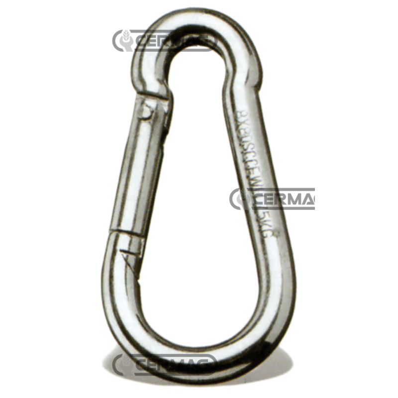 Galvanized fireman's carabiner Size 10x100 Working load 900 kg COMPATIBLE - 60768