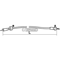 Câble de transmission chronomètre complet Longueur - L 1100 mm COMPATIBLE - 62364 | NewgardenAgri.com