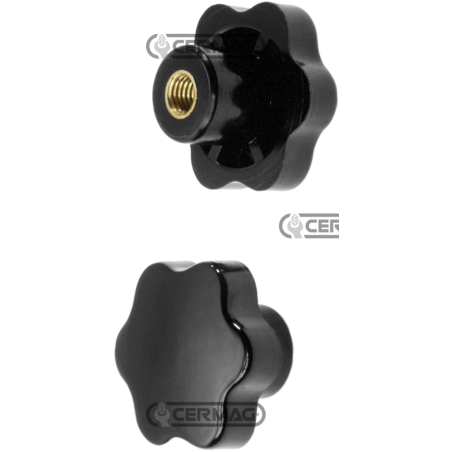 Volant 6 lobes en bakélite FEMELLE Diamètre 70 mm Filetage M12x1,75 x 24 mm COMPATIBLE - 60228 | NewgardenAgri.com