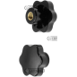 Volantino a 6 lobi in bachelite FEMMINA Diametro 70 mm Filetto M14x2 x 24 mm COMPATIBILE - 60229