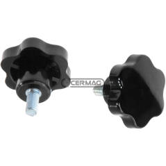 Volant 6 lobes en bakélite MÂLE Diamètre 60 mm Filetage M10x1,5 x 25 mm COMPATIBLE - 60219 | NewgardenAgri.com