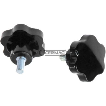 Volant 6 lobes en bakélite MÂLE Diamètre 60 mm Filetage M10x1,5 x 25 mm COMPATIBLE - 60219 | NewgardenAgri.com