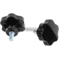 Volantino a 6 lobi in bachelite MASCHIO Diametro 60 mm Filetto M10x1,5 x 25 mm COMPATIBILE - 60219