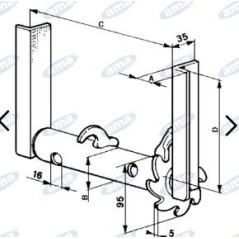 Left-hand winch type for trailer and tank AMA 03533