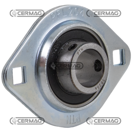 Bearing support with 2 hole sheet metal flange SBPFL Series Diameter 35 mm COMPATIBLE - 64652 | NewgardenAgri.com