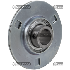 Bearing support with round sheet metal flange SBPF Series Diameter 35 mm COMPATIBLE - 64658 | NewgardenAgri.com
