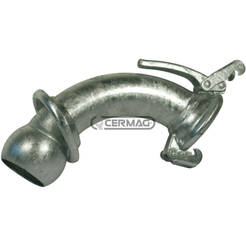 CURVA A 90° ZINCATA, CON GIUNTO SFERICO COMPATIBILE - 61702