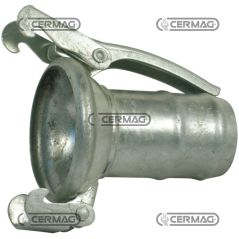 MEDIA ARTICULACIÓN HEMBRA GALVANIZADA CON MANGUITO PARA TUBO DE GOMA CON 2 GANCHOS COMPATIBLES - 61703 | NewgardenAgri.com