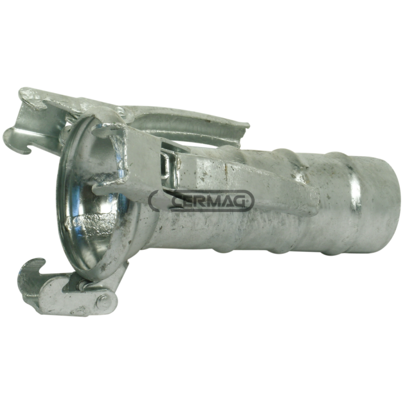 SEMIJUNTA HEMBRA GALVANIZADA CON MANGUITO PARA TUBO DE GOMA CON 3 GANCHOS COMPATIBLES - 61613