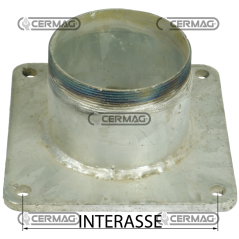 SQUARE FLANGE WITH COMPATIBLE GALVANIZED THREADED PLUG - 62001 | NewgardenAgri.com