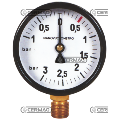 Pressure vacuum gauge Scale -1 ÷ 3 Bar 1/4" thread COMPATIBLE - 61135 | NewgardenAgri.com