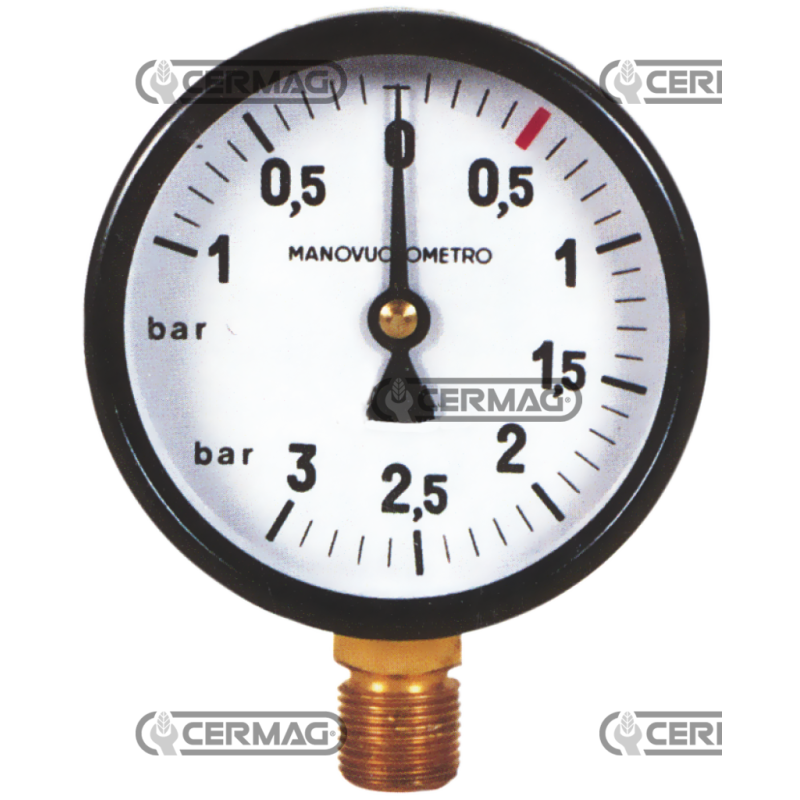 Pressure vacuum gauge Scale -1 ÷ 3 Bar 1/4" thread COMPATIBLE - 61135
