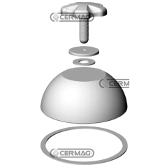 Kit luz indicadora de nivel 4" en vidrio sin soporte COMPATIBLE - 65477 | NewgardenAgri.com