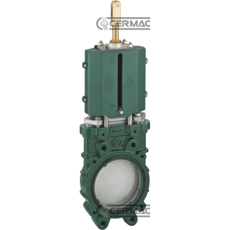 Válvula de compuerta de láminas sin drenaje - versión manual DN 8" Pulgada COMPATIBLE - 63561 | NewgardenAgri.com